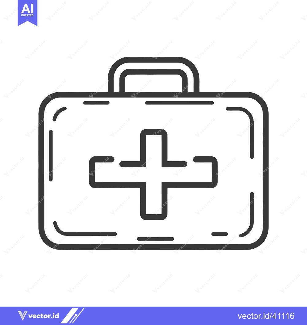 Premium Vector of A simple drawing of a first aid kit with cross symbol