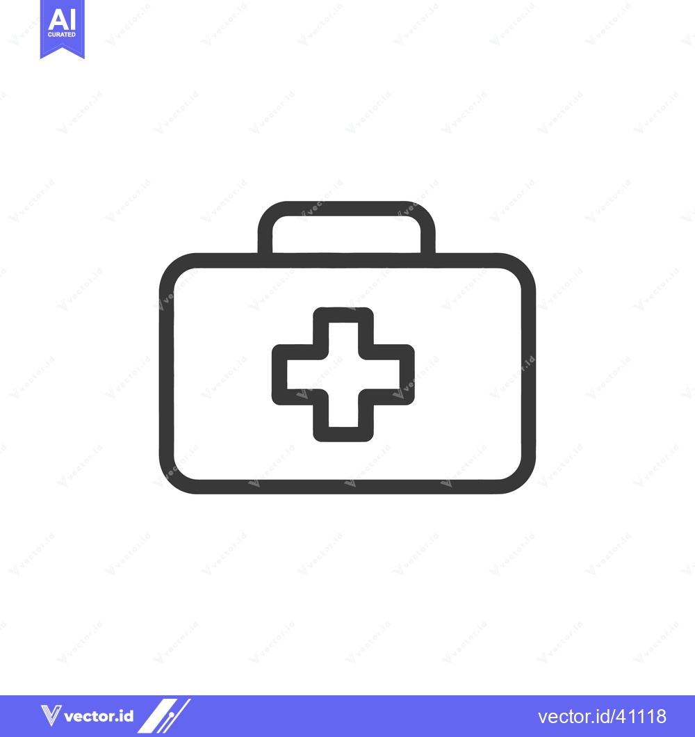 Premium Vector dari A minimalistic medical kit illustration featuring a cross symbol
