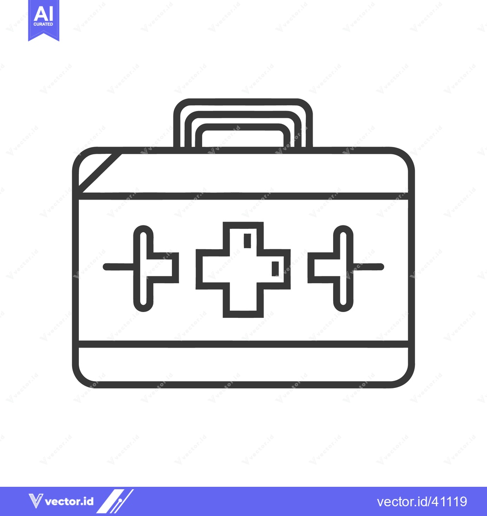 Premium Vector dari A black and white illustration of a first aid kit