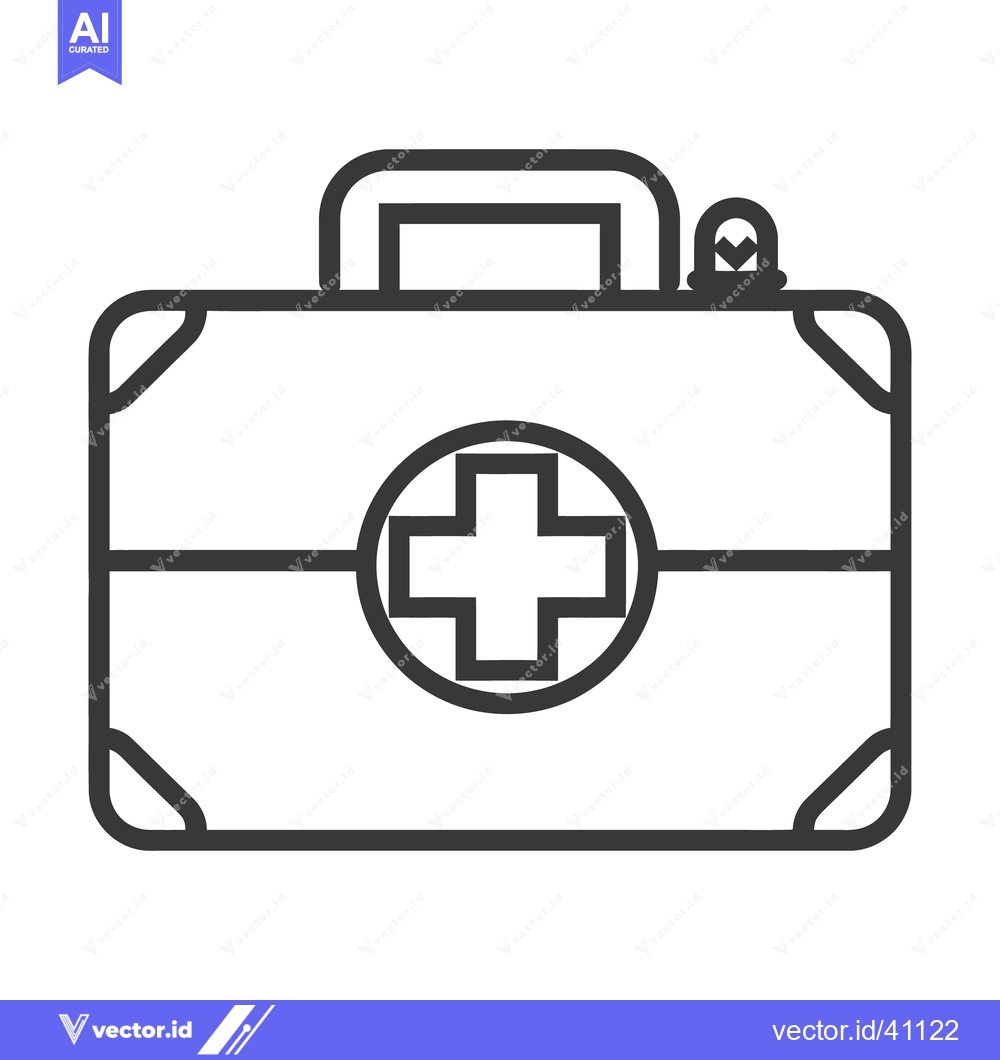 Premium Vector of A stylized illustration depicting a medical aid first aid kit