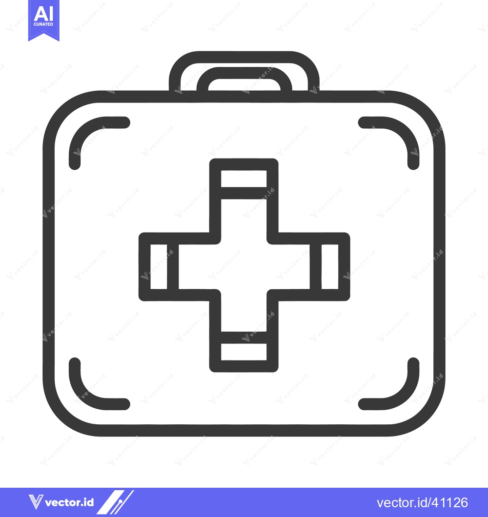 Premium Vector dari A simple graphic depiction of a first aid kit box