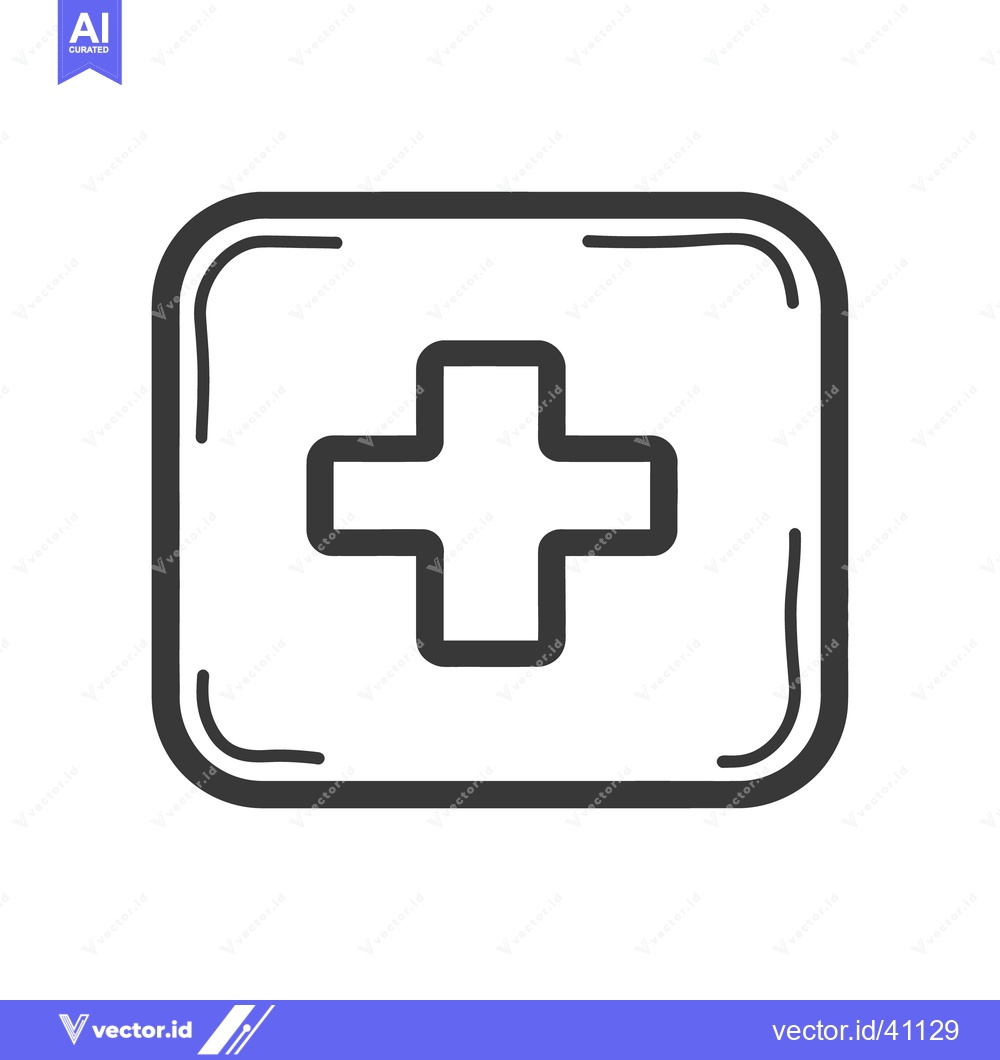 Premium Vector of An illustration showing a medical cross inside a rounded square shape