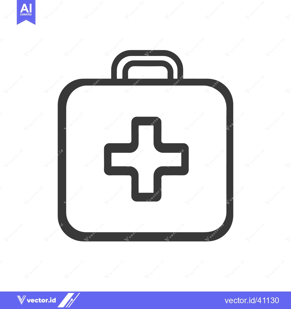 Premium Vector dari A simple outline image depicting a first aid kit