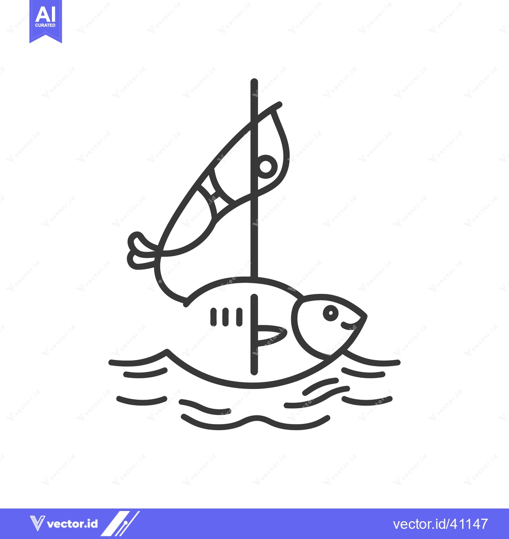 Premium Vector of A stylized graphic depiction of a fish in the water