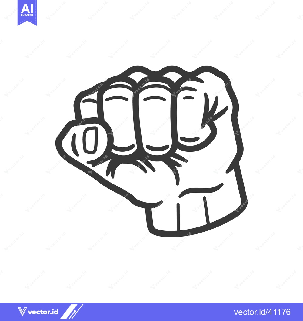 Premium Vector dari A simple illustration of a clenched hand with fingers and thumb