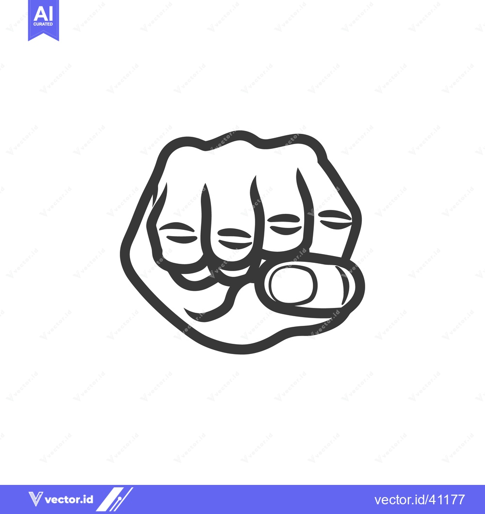 Premium Vector of A hand clenched into a fist shown in simple outline illustration