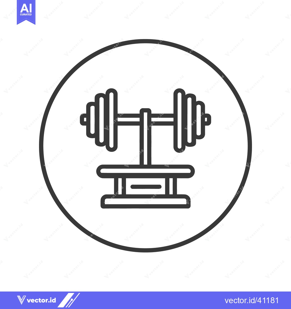 Premium Vector dari Minimalist Dumbbell Rack Icon in Circle, Fitness Equipment Symbol