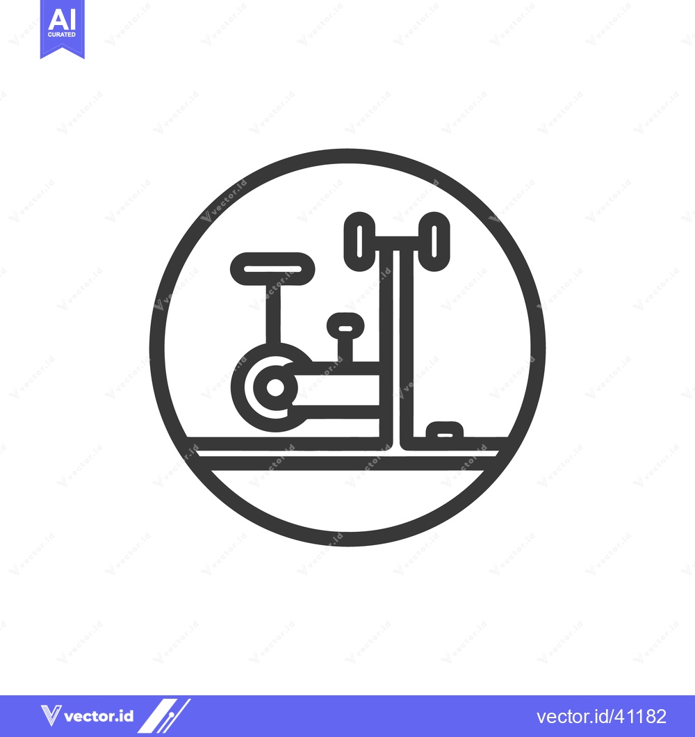 Premium Vector dari Minimalist Exercise Bike Icon in Circular Frame, Fitness Symbol
