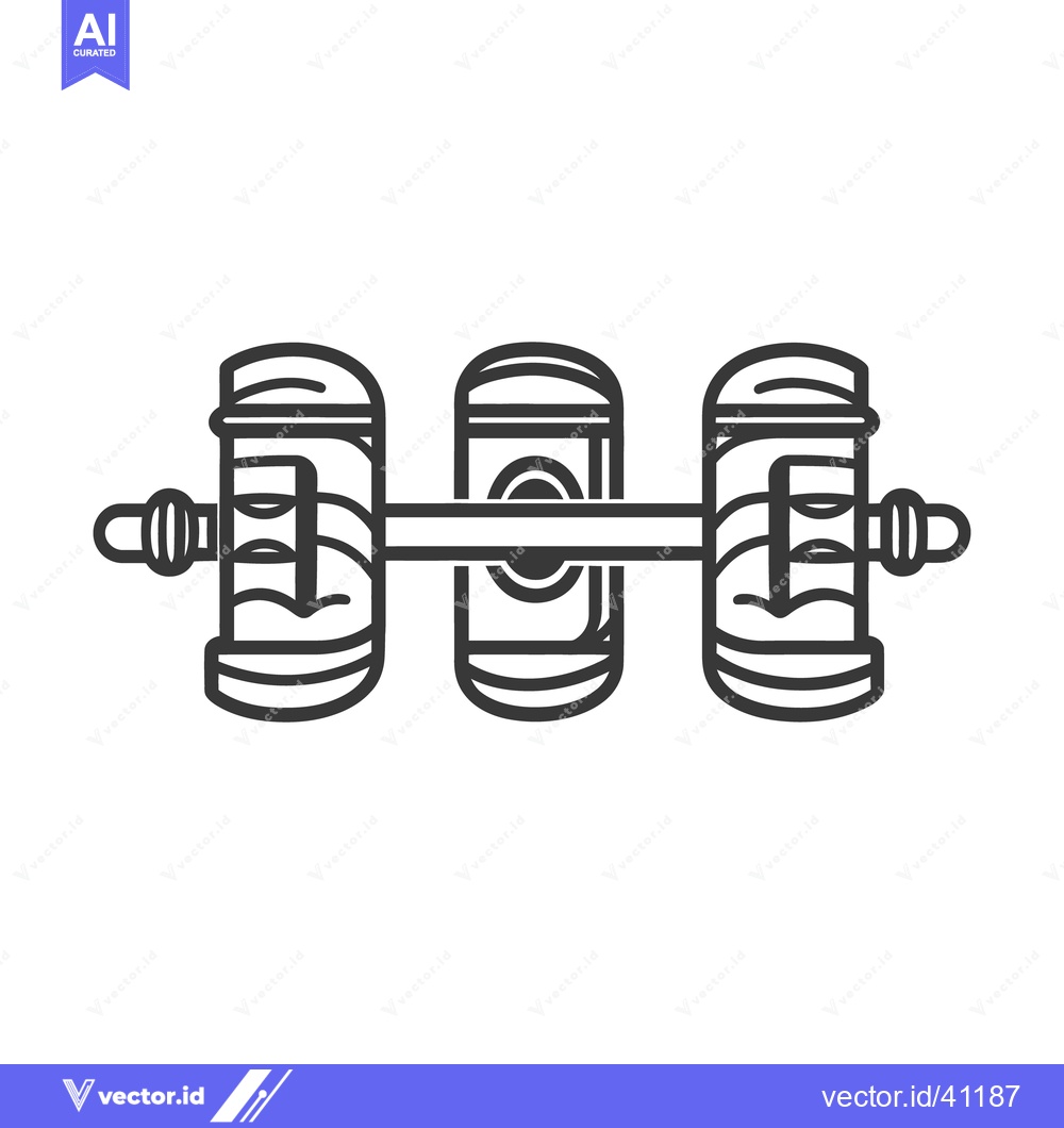 Premium Vector of Simple black line art illustration of weightlifting equipment