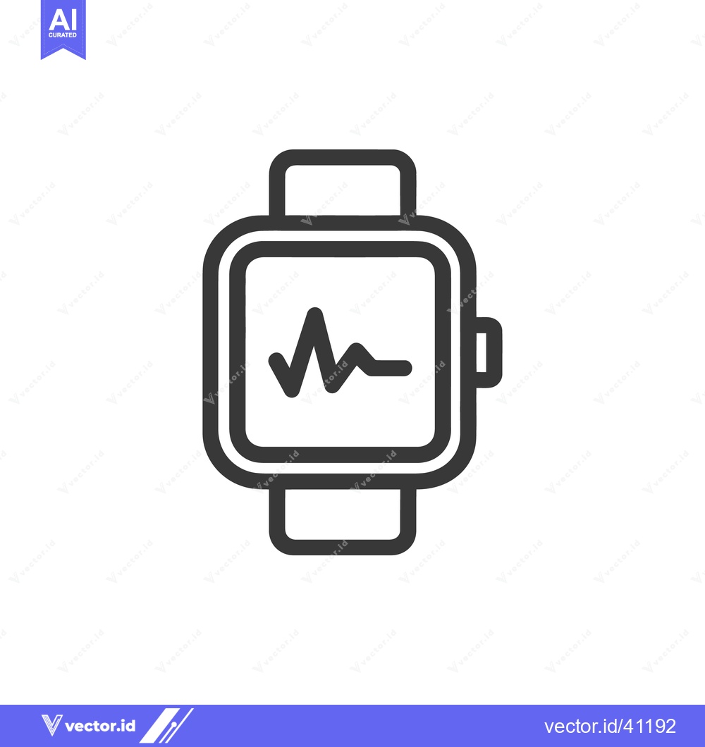 Premium Vector dari Smartwatch Displaying Heart Rate Monitor, Minimalist Icon Design on Wh