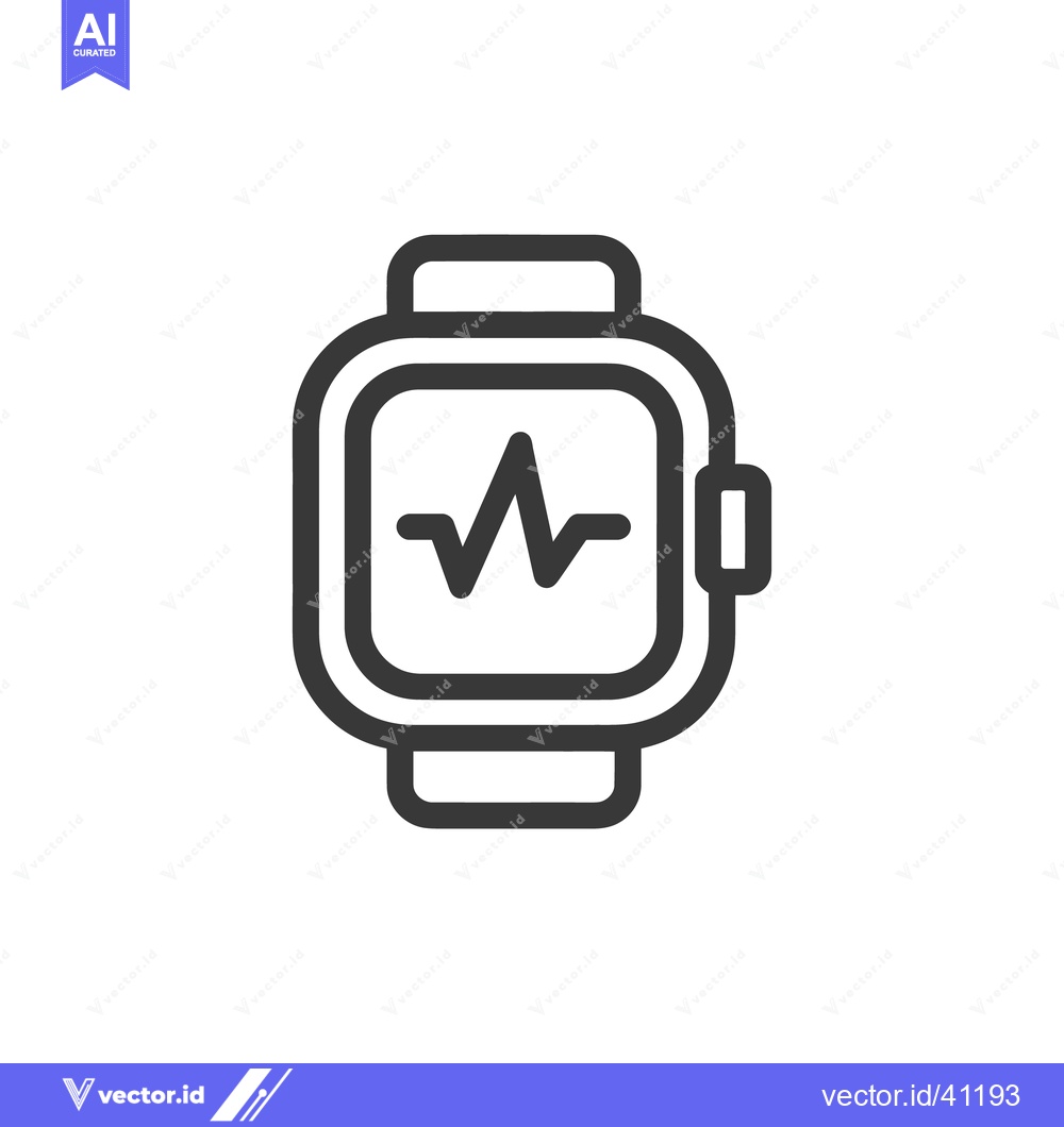 Premium Vector dari Smartwatch Heartbeat Icon: Modern Fitness Tracker with Health Monitori