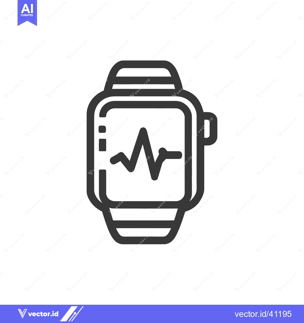 Premium Vector dari Smartwatch Heartbeat Icon: Modern Health Monitoring Technology Symbol