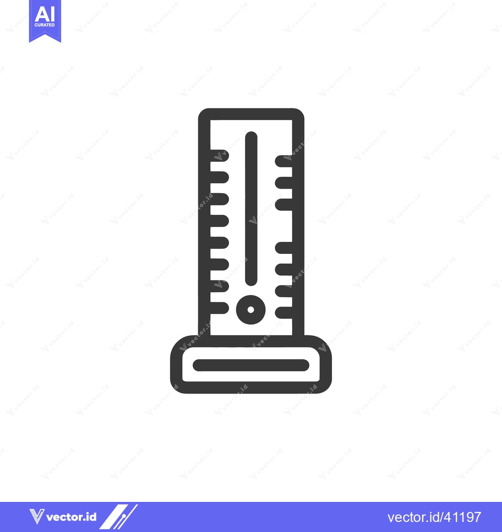 Premium Vector dari Simple Icon of a Thermometer with Scale on White Background