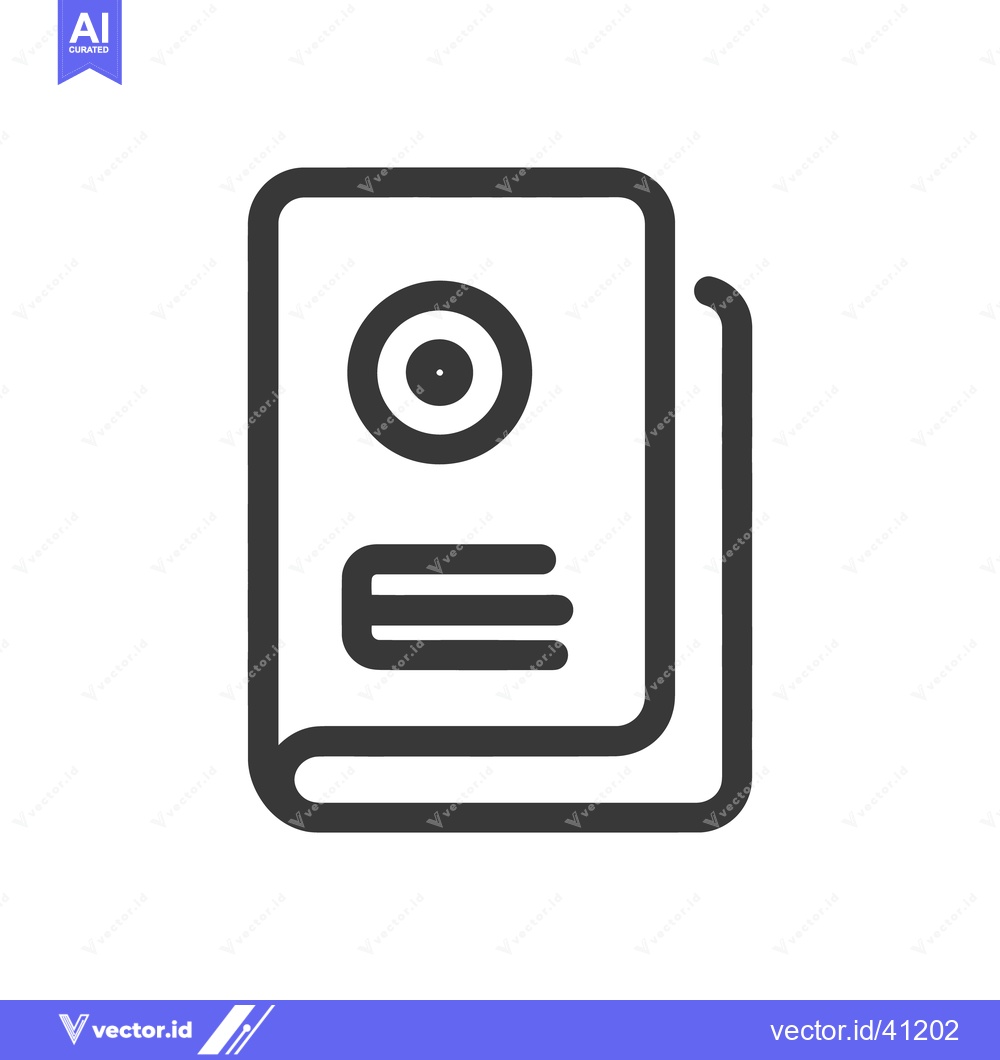 Premium Vector dari Minimalist Book Icon: Rounded Edges, Simple Design, Dark Gray Outline