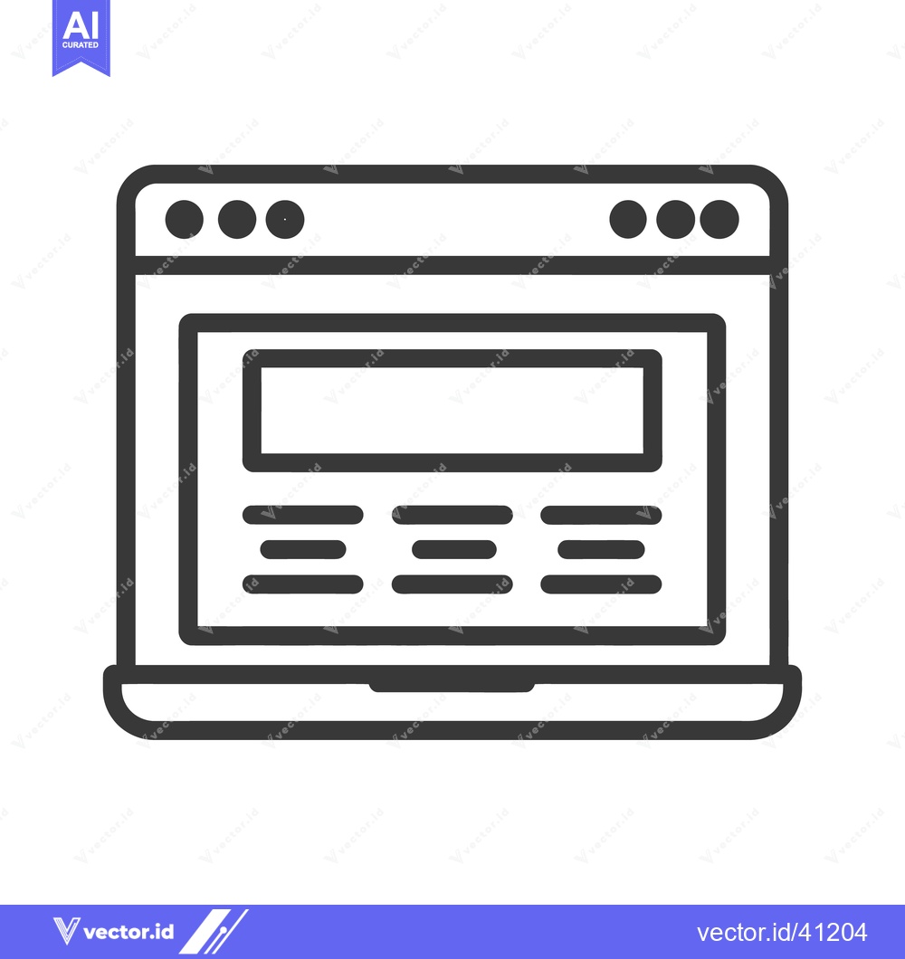 Premium Vector dari Minimalist Laptop Icon: Clean Line Art for Web Design and UI