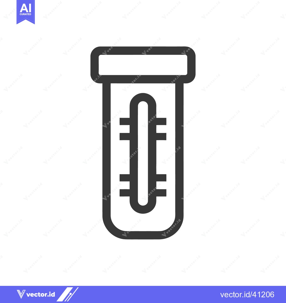 Premium Vector of Minimalist Thermometer Icon: Bold Outline on White Background