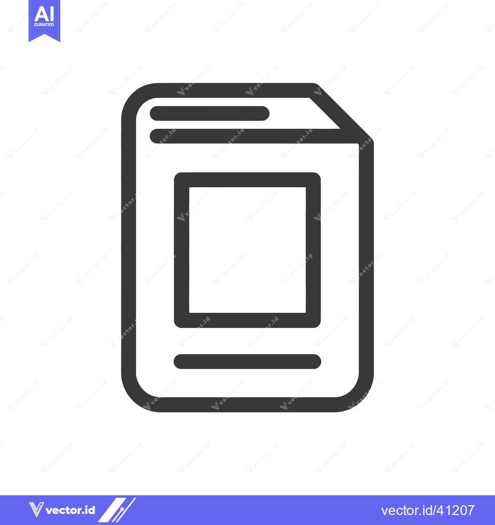 Premium Vector of Minimalist Document Icon: Clean Lines, Modern Design, Gray on White