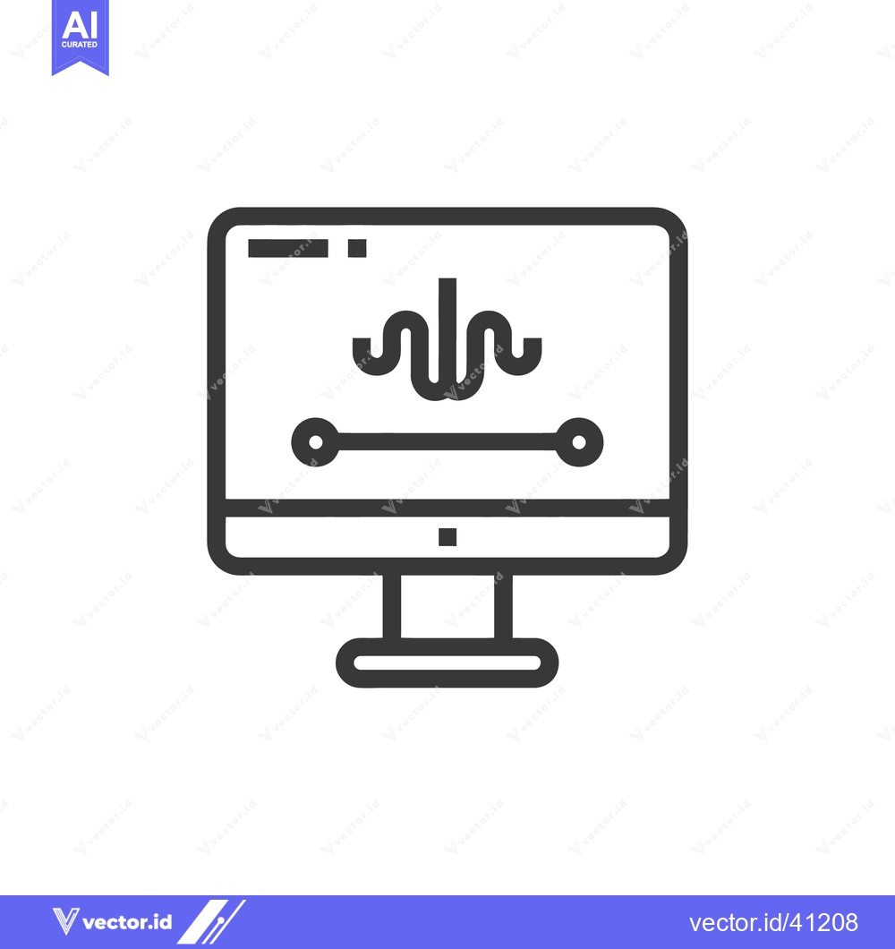 Premium Vector dari Monitor Displaying Heartbeat Signal, Medical Technology Icon, Minimali