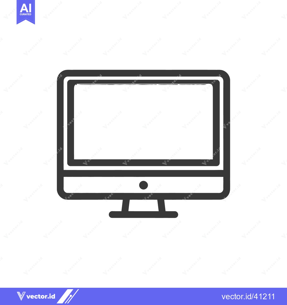Premium Vector of Minimalist Computer Monitor Icon with Sleek Design and Rounded Edges