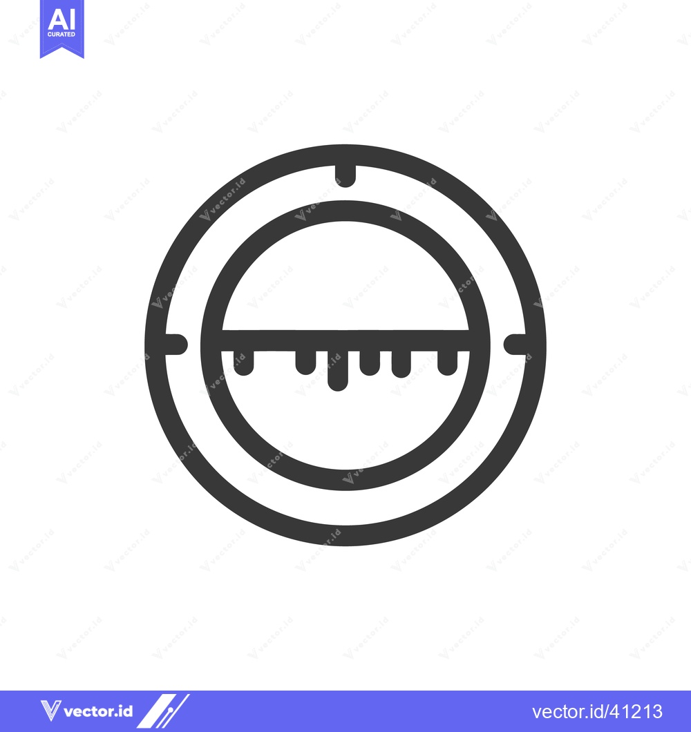 Premium Vector dari Abstract Circular Icon with Vertical Lines, Minimalist Design, Dark Gr