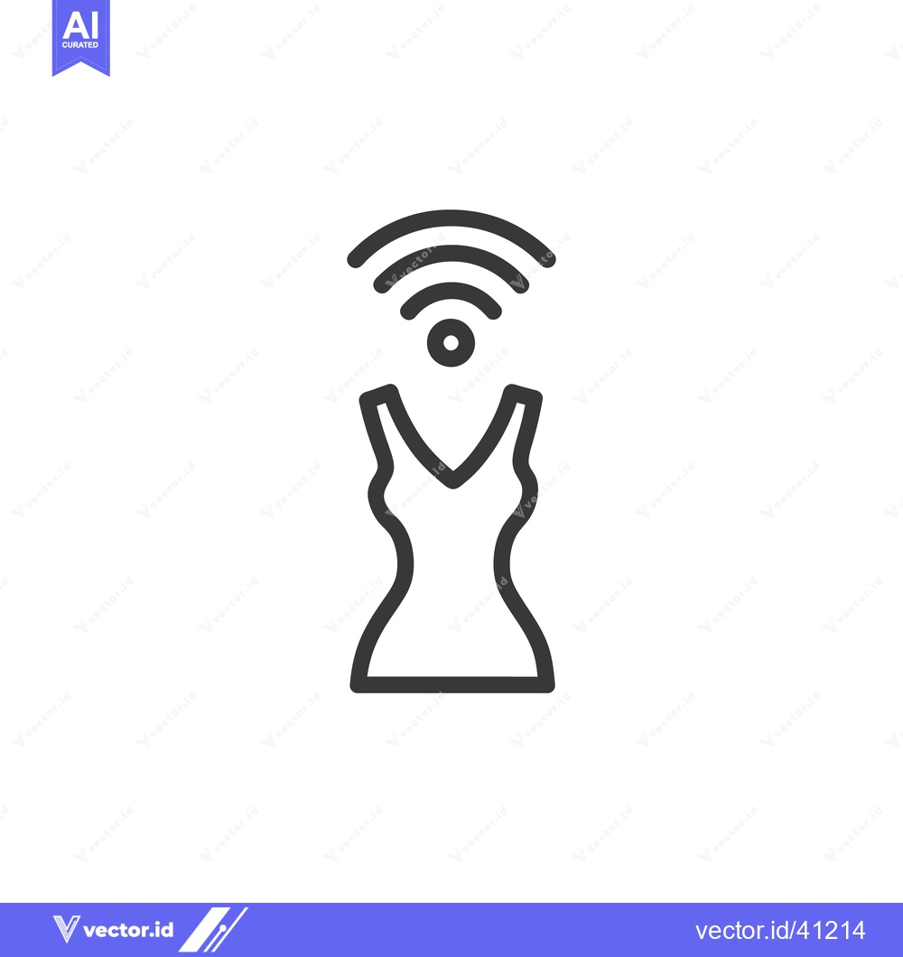 Premium Vector dari Smart Dress: Connected Fashion Icon with Wireless Signal Above