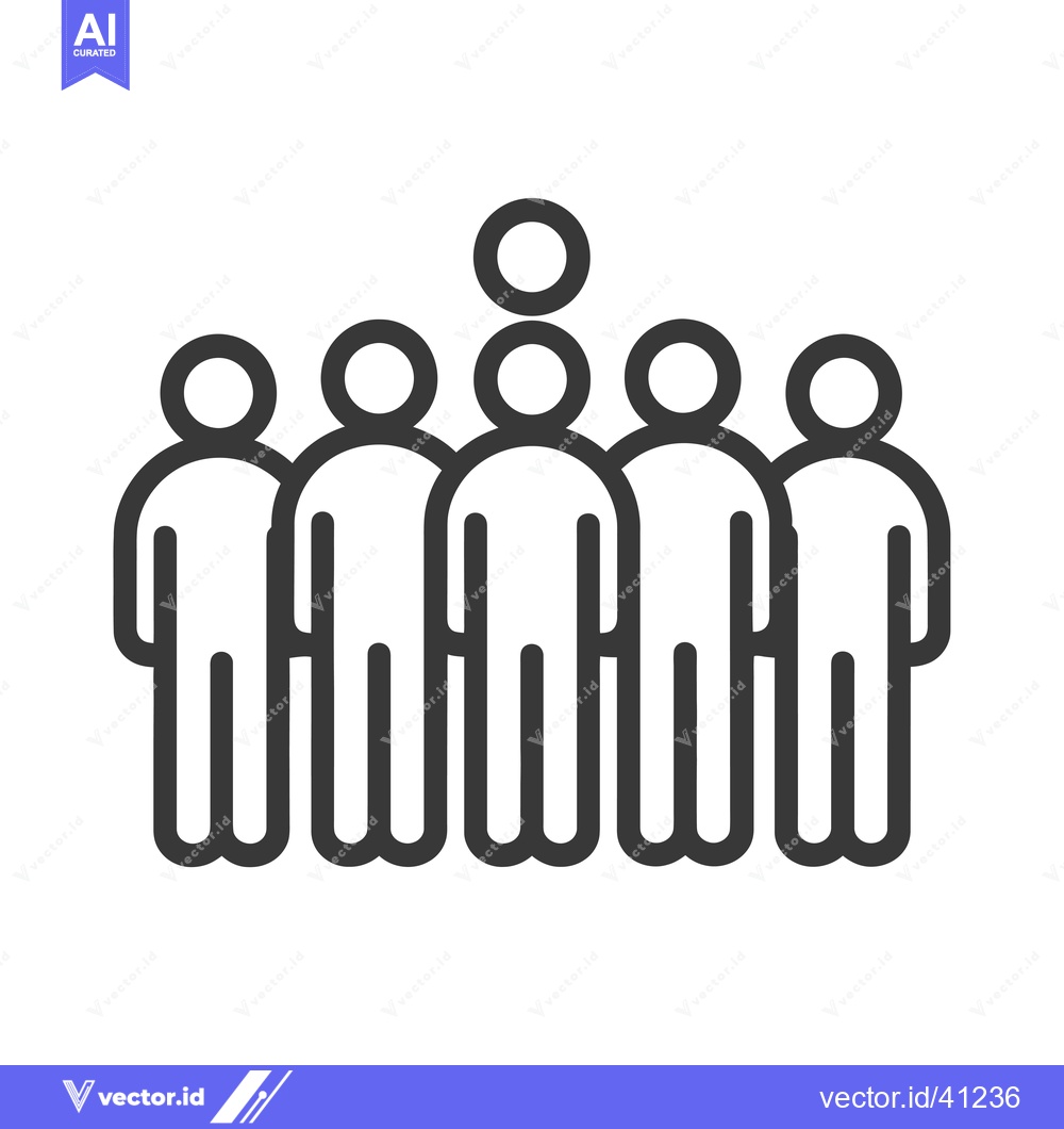 Premium Vector of Five Simple Stick Figure People with One Standing Tall