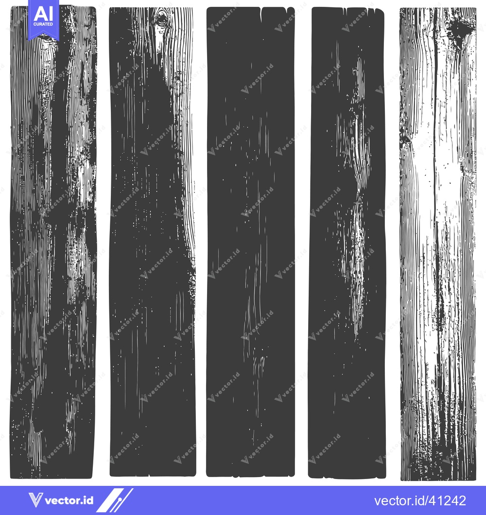 Premium Vector dari Five Vertical Wooden Planks with Different Grain Patterns