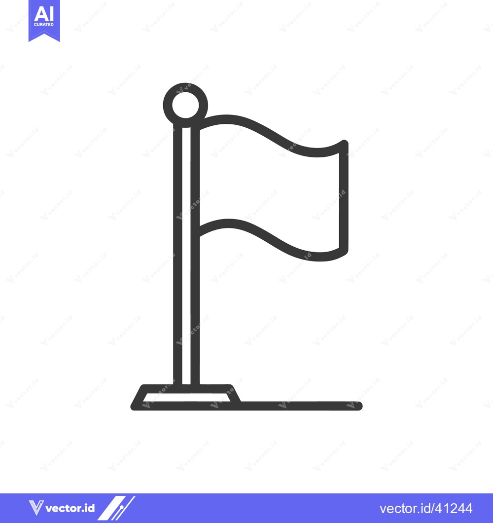 Premium Vector of Minimalist Flag Icon: Simple, Bold Line Art Symbol of Achievement and