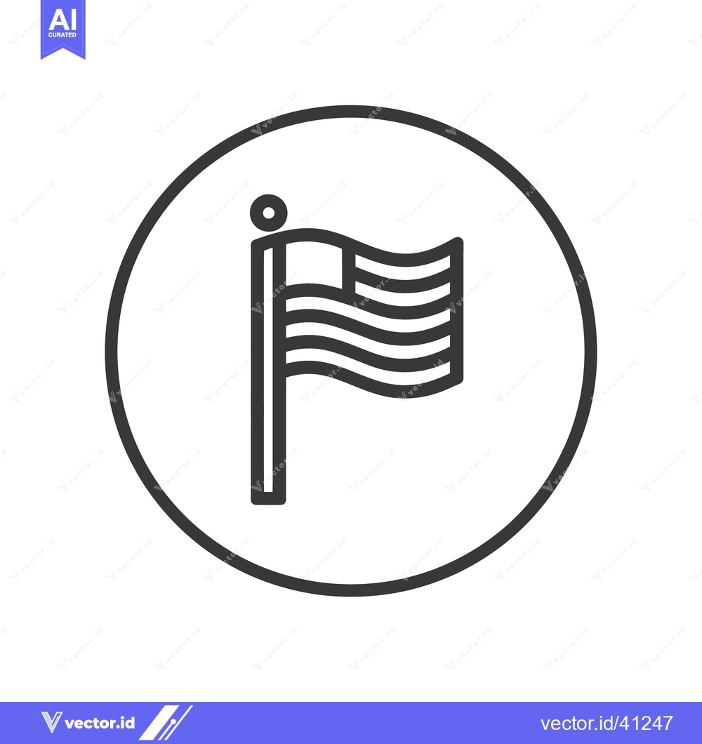 Premium Vector dari American Flag Icon in Circle, Minimalist Design, Patriotic Symbol