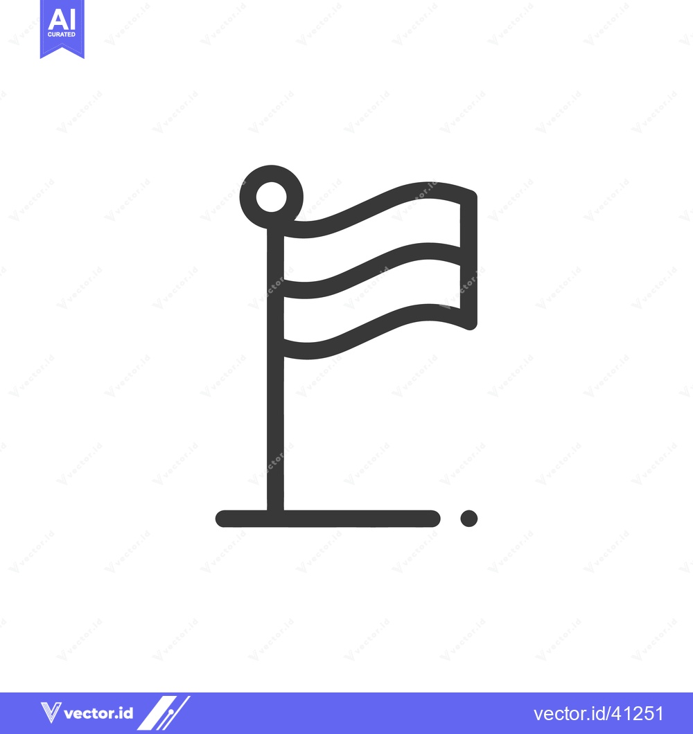 Premium Vector dari Minimalist Flag Icon: Waving Symbol of Nation, Country, or Victory