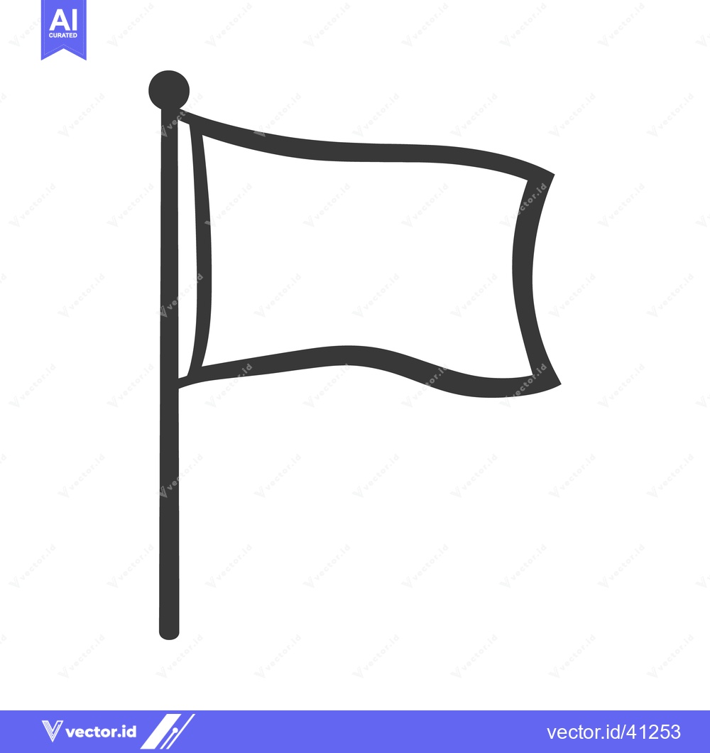 Premium Vector of A simple flat design illustration of a waving flag on a pole