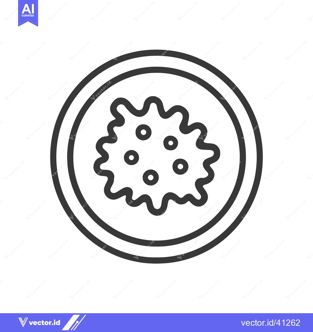 Premium Vector dari Stylized Virus Icon: Circular Design with Spiked Edges and Spots