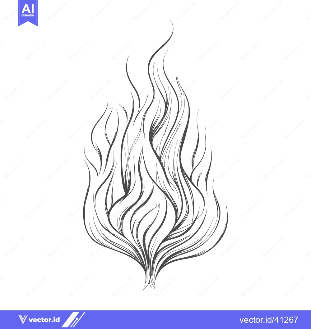 Premium Vector of A detailed illustration of a stylized flame burning upwards strongly