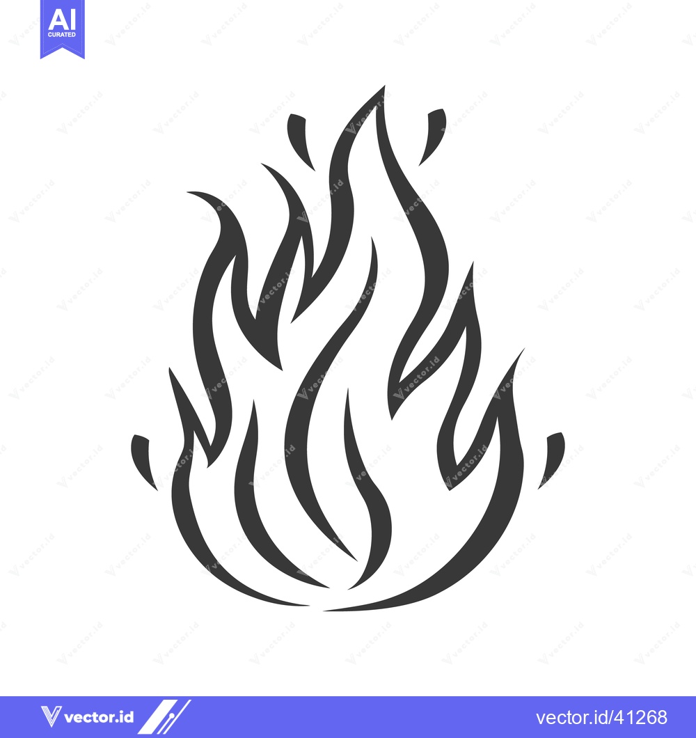 Premium Vector of A simple illustration depicting a stylized depiction of a fire