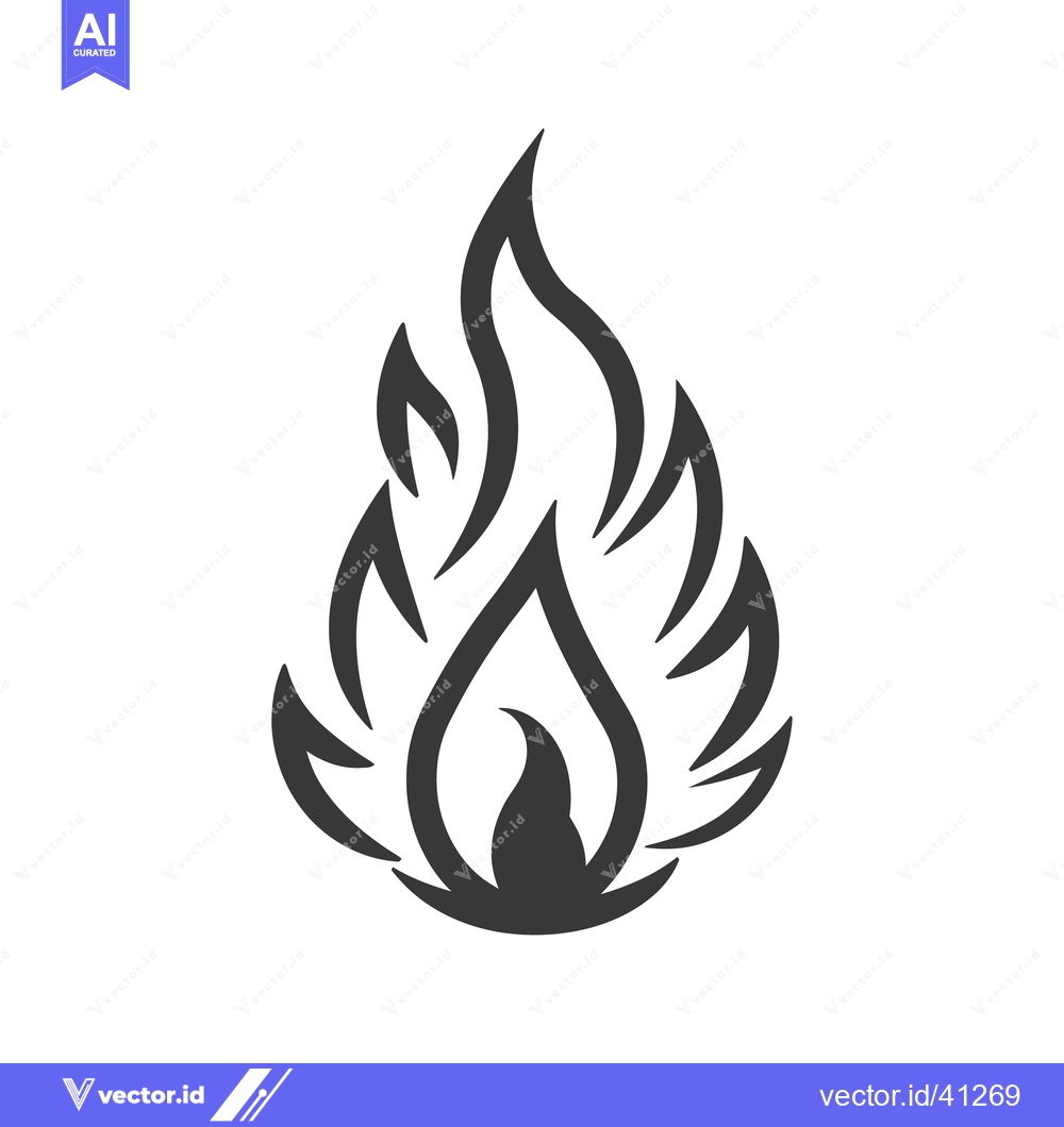 Premium Vector dari A stylized graphical depiction of a flame with sharp edges