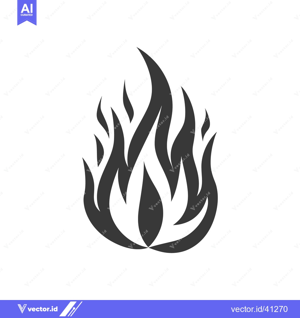 Premium Vector of A stylized depiction of a black flame with tapered edges