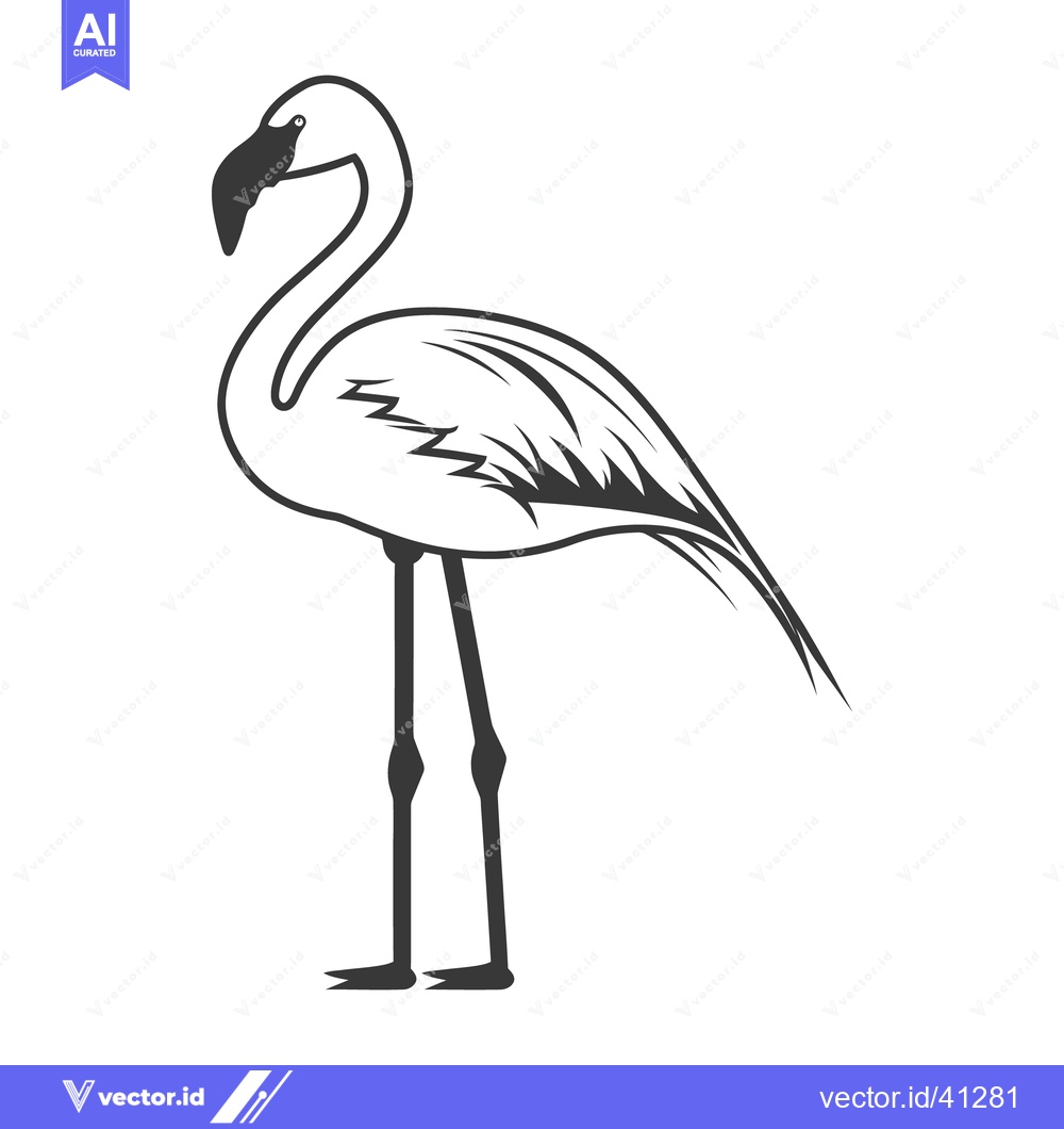 Premium Vector dari A stylized illustration of a flamingo bird standing proudly