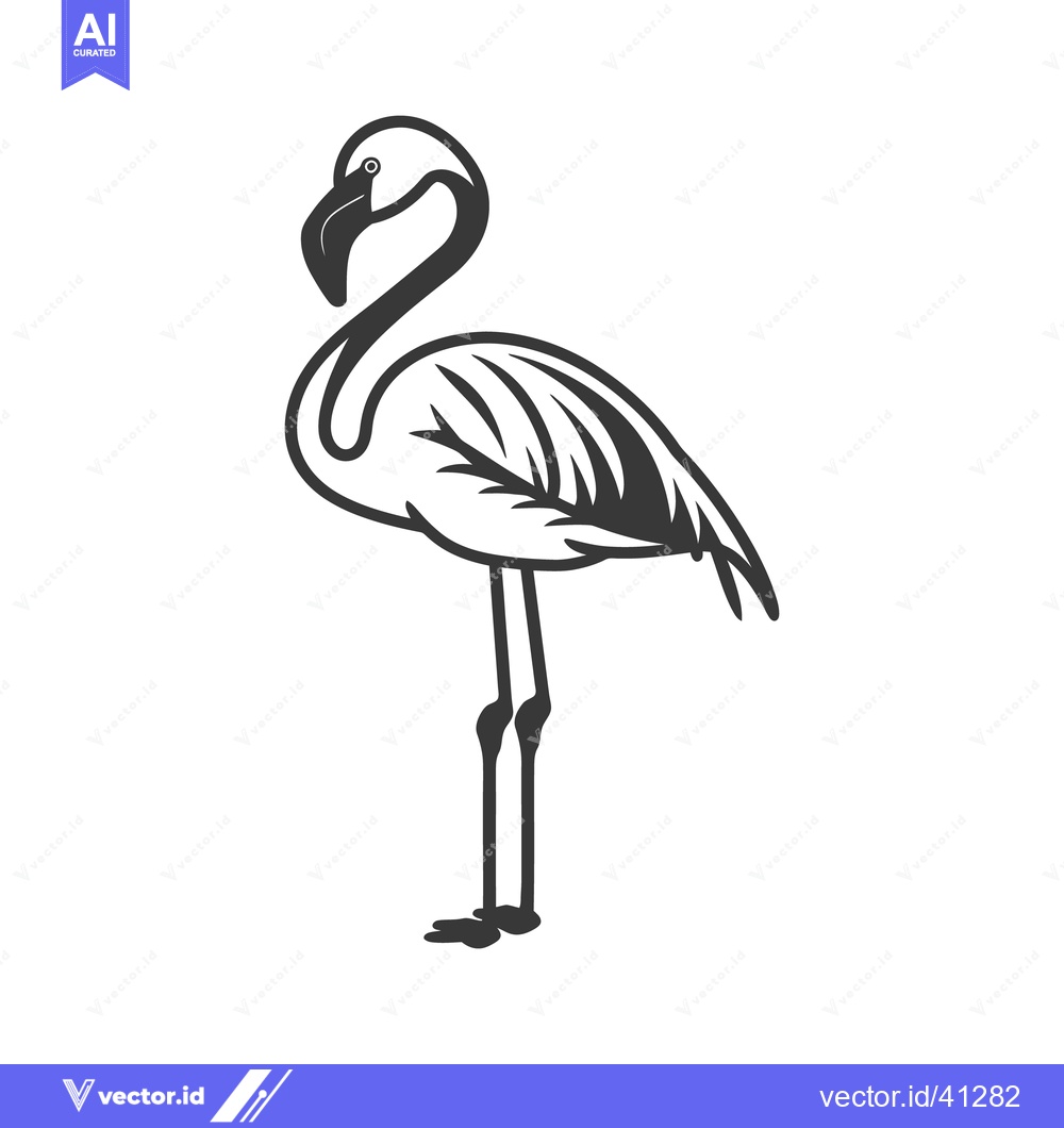 Premium Vector dari A simplistic artistic depiction of an elegant flamingo bird design