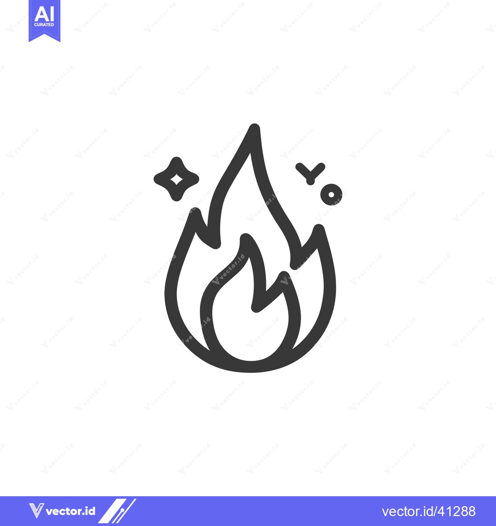 Premium Vector dari Minimalist Fire Icon with Sparkles and Embers on White Background