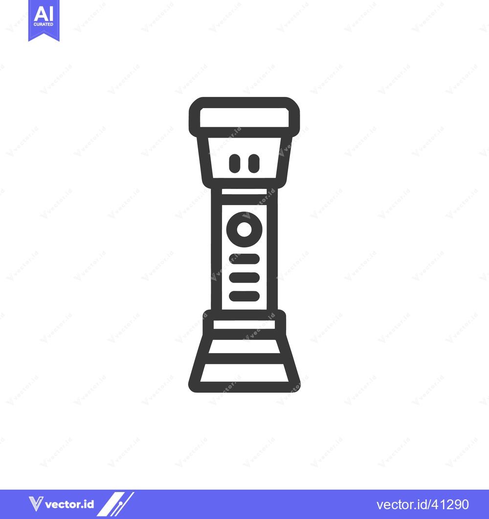 Premium Vector dari Minimalist Flashlight Icon: Bold Outline on White Background, Modern D