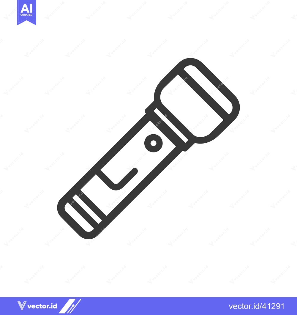 Premium Vector dari Minimalist Flashlight Icon: Modern Line Art for Illumination and Guida
