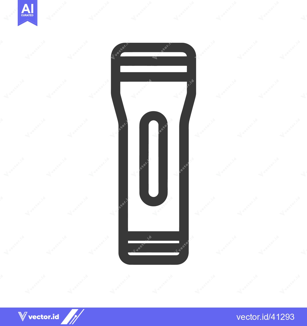 Premium Vector dari Minimalist Flashlight Icon: Bold Outline on White Background