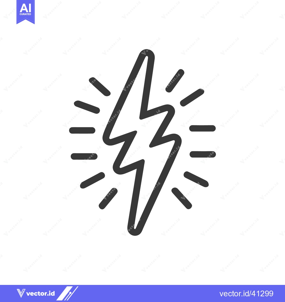 Premium Vector dari A simple drawing depicting a striking bolt of lightning