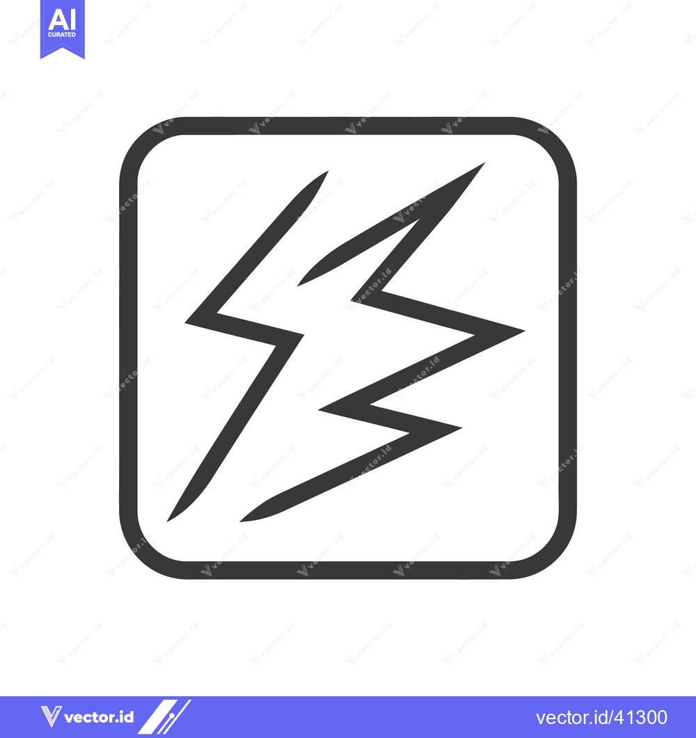 Premium Vector dari A stylized depiction of a lightning bolt within a frame