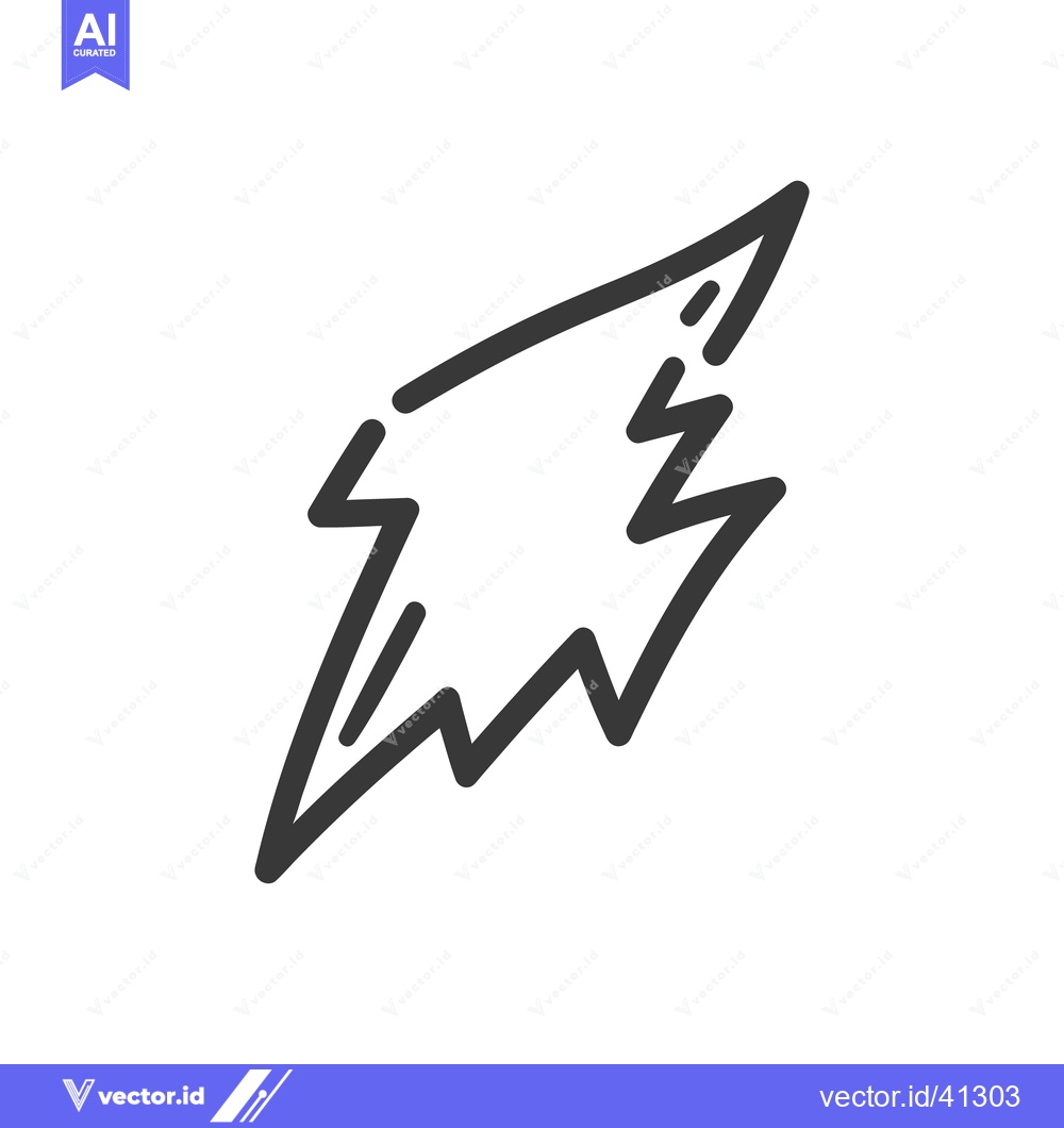 Premium Vector dari An isolated illustration of a simple black lightning bolt design