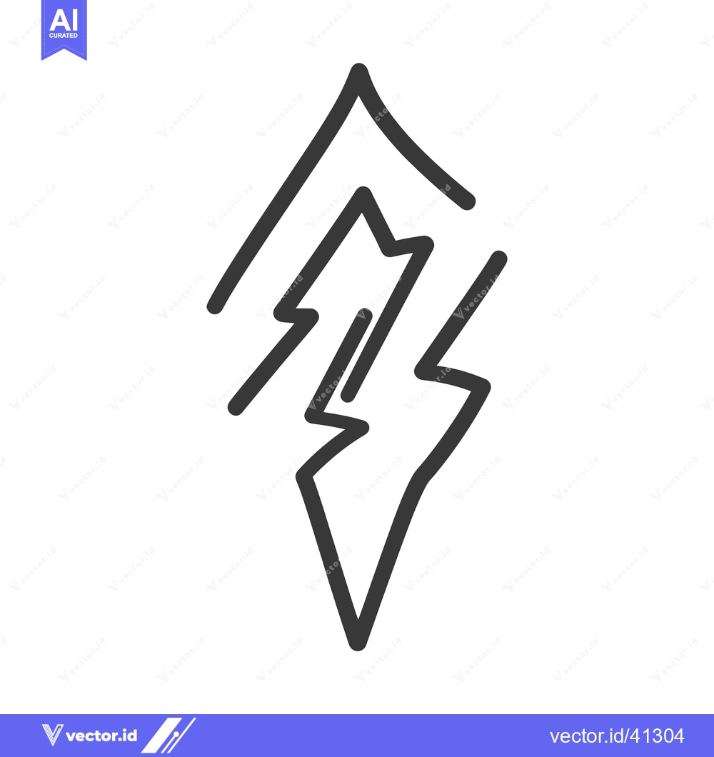 Premium Vector dari Stylized black and white symbol with multiple lightning bolts and a tr