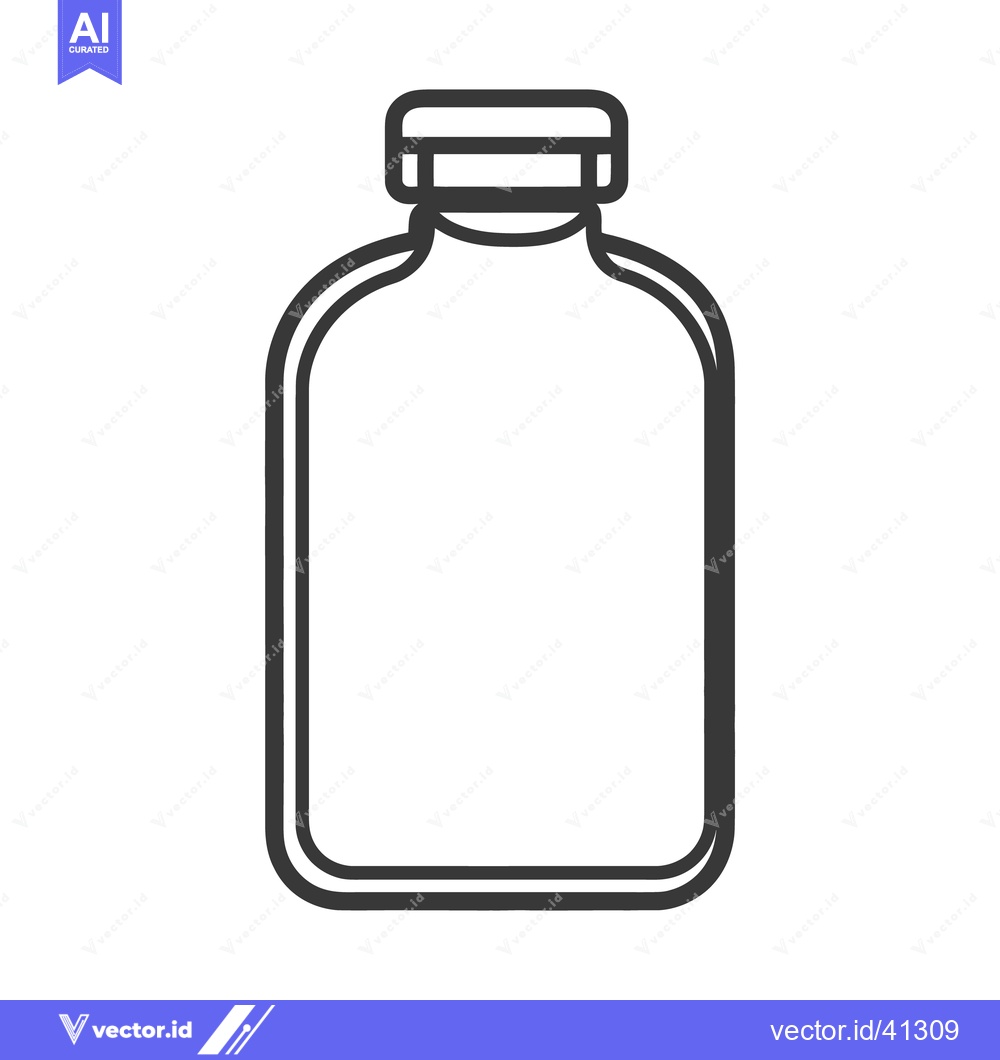 Premium Vector dari A simple black and white image of a sealed bottle container