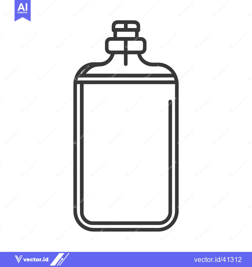 Premium Vector of A simple black and white outline of a glass bottle design