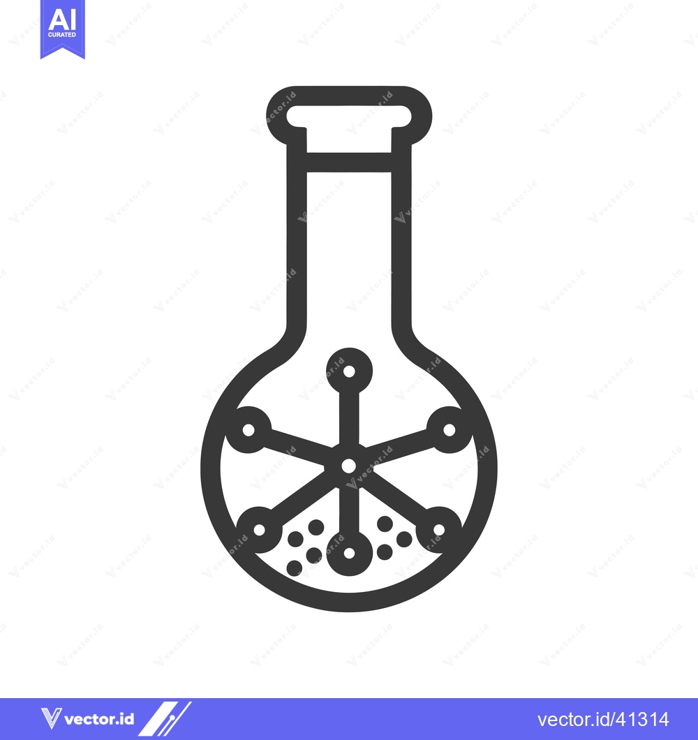 Premium Vector dari Flask with a Star-Shaped Molecule Inside