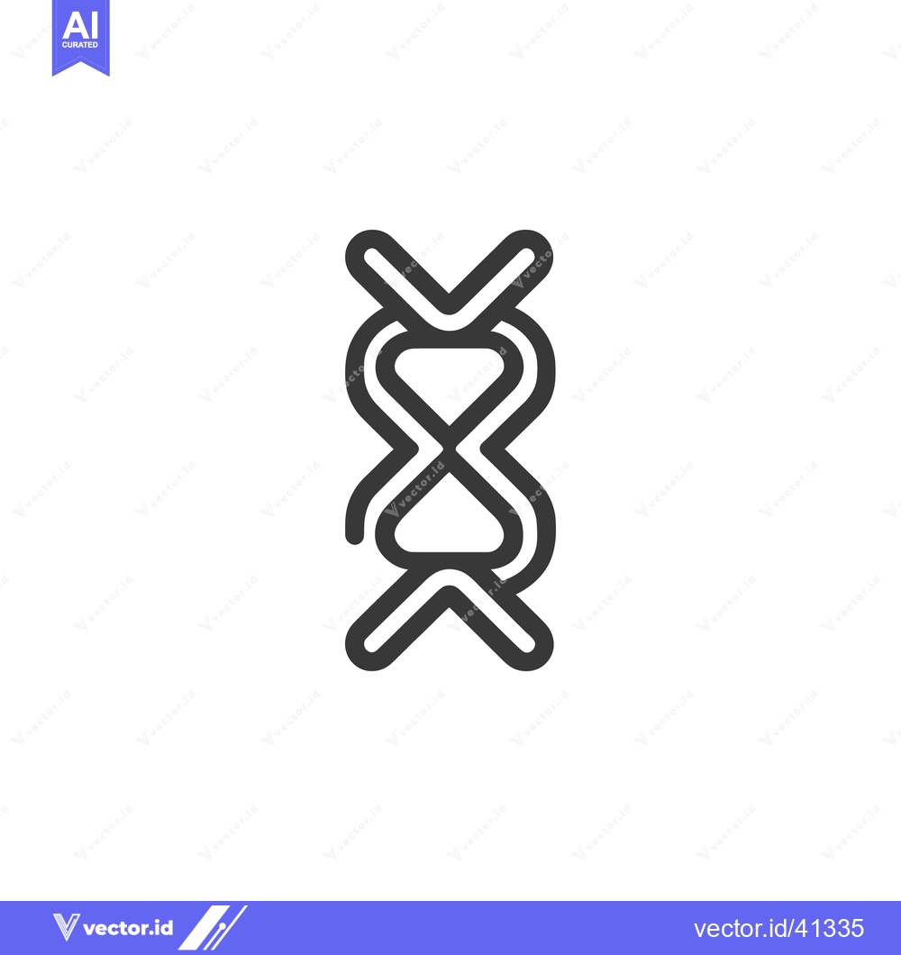 Premium Vector of Minimalist DNA Strand Icon on White Background, Genetic Code Symbol